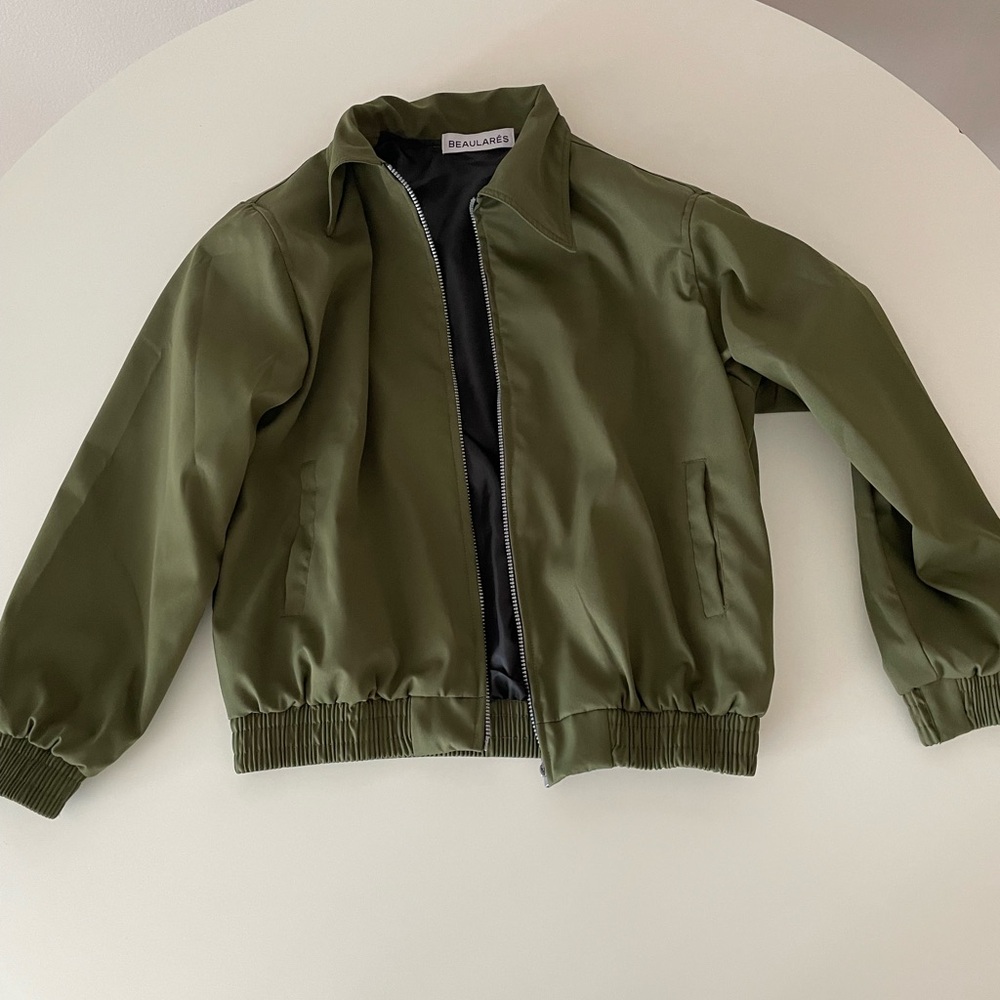 Olive green bomber jacket